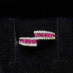 Elegant Pink and Silver Women's rings